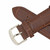 Brown Leather Watch Band 18mm Curved Alligator Grain 7 3/8 Inch Length