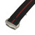 Black and Red Stripped Ribbed Nylon Watch Band with Deployant Clasp 18mm Strap 9 14/16 Inch Length