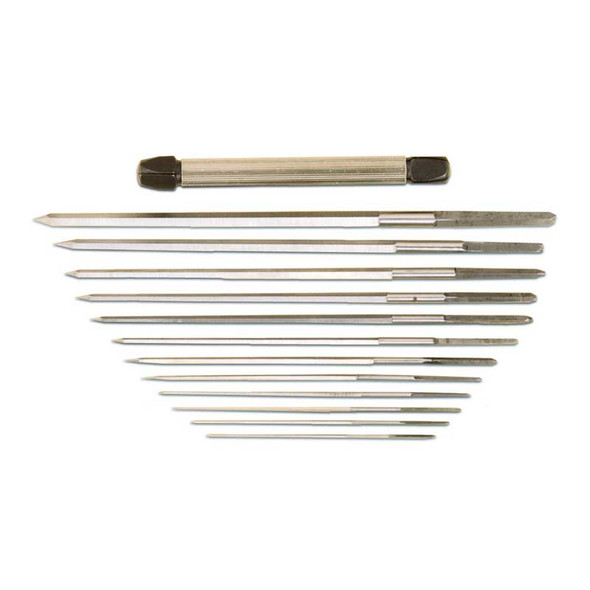 Cutting Broach Assortment with Vise, Set of 12