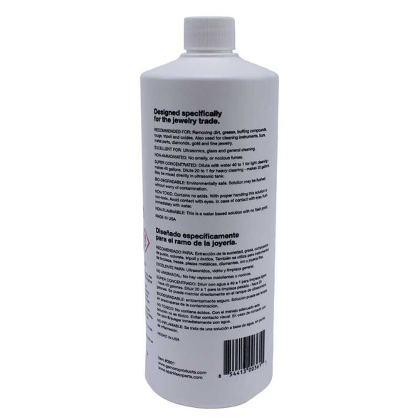 GemOro Ultrasonic Jewelry Cleaner Solution - Concentrate (Quart)