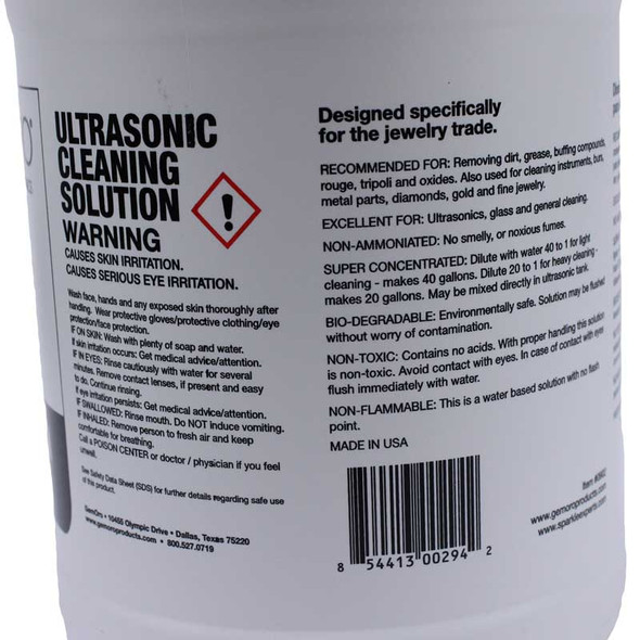 GemOro Ultrasonic Jewelry Cleaner Solution - Concentrate (Gallon)