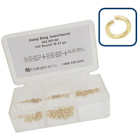Jump Ring Assortment - 144 Piece Round Yellow Gold Filled
