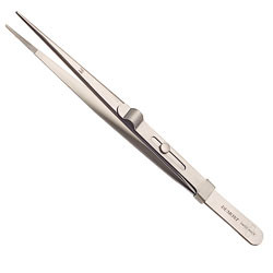 Dumont locking stainless steel 6" diamond tweezers