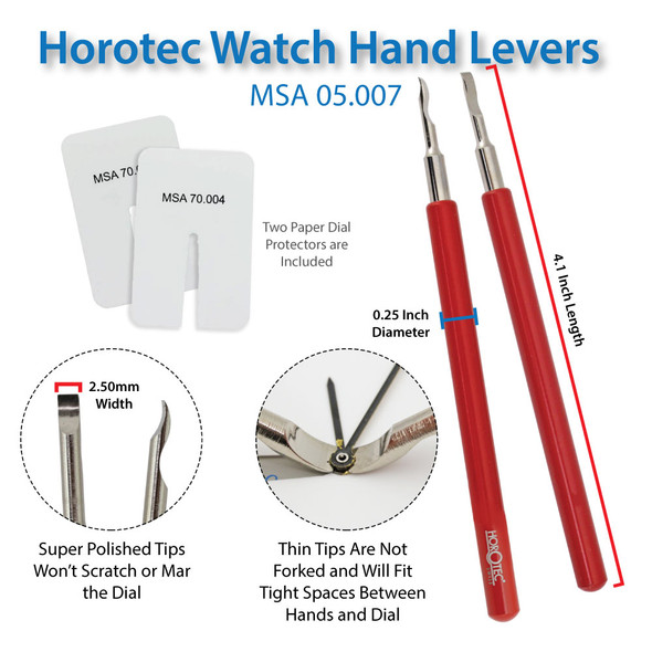 Horotec Professional Swiss Watch Tool Hand Levers 2.5mm Set of 2