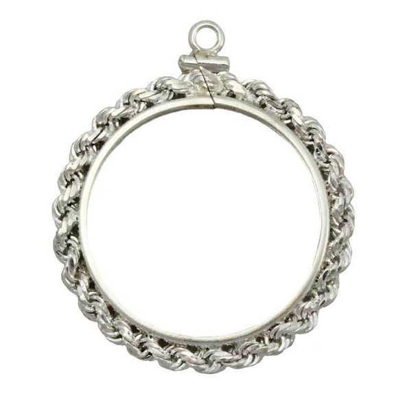 Rope edge pendant frame - US dime