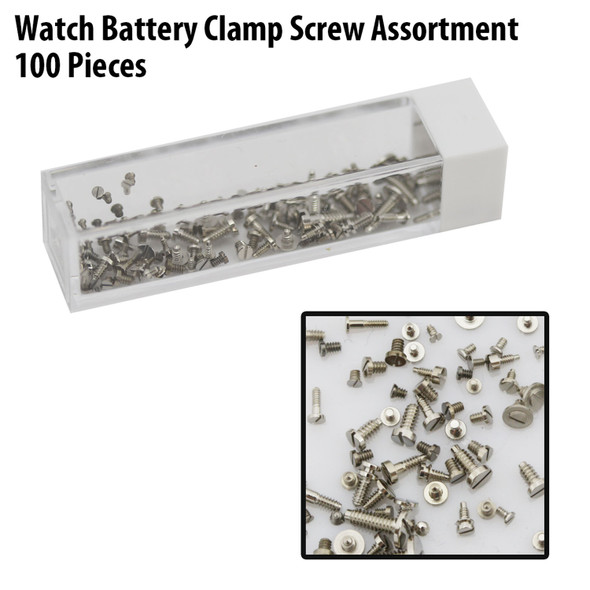 Watch Battery Clamp Screw Assortment 100 Pieces