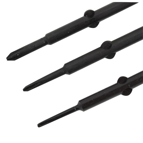 Screwdriver set with reversible blades for straight and phillips screws