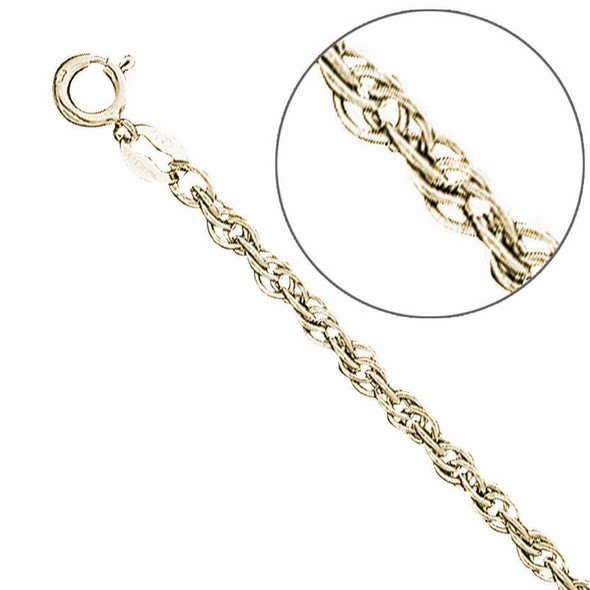 Yellow Gold Filled, Replacement Rope Chain, 1.75mm