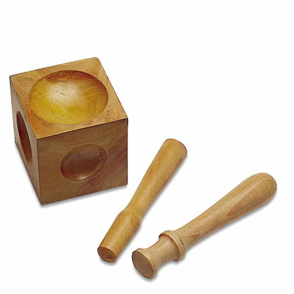 Wood Dapping Block with Two Punches