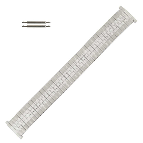 Classic Style Expansion 6 3/8 to 9 Inch Length Watchband Silver Tone Stainless Steel With Expandable Ends 16 to 22mm