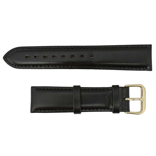 Leather Watch Band 20MM Black Classic Calf Style