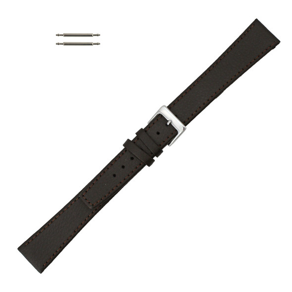 Watch Band 18mm Brown Leather Classic Calf 10 Inch Length