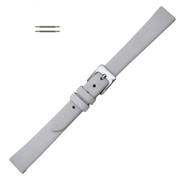 White Leather Watch Band 8mm Smooth Calf 7 Inch Length