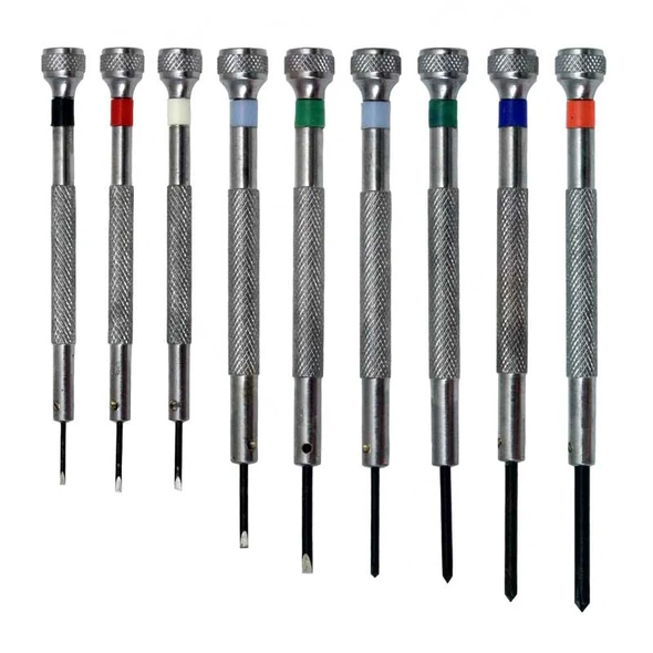 9 piece Phillips and flat jewelers screwdrive set