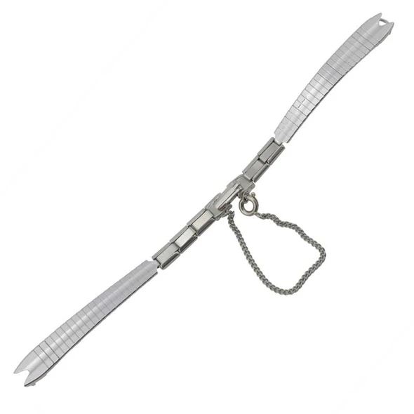 Ladies Tapered Watch Band 3 MM Silver Tone Stainless Steel Link Covered Mesh