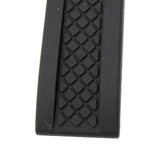 Silicone Watch Band 24MM Black Sport Watch Band Rubber Jelly With Tri Fold Clasp