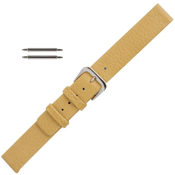 18mm Leather Watch Strap Yellow Flat Calf 7 7/16 Inch Length