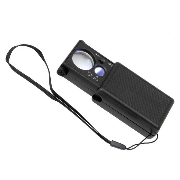 Portable magnifier with LED and UV light