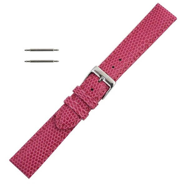 20mm Watch Band Pink Lizard Grain Leather 7 1/2 Inch Length