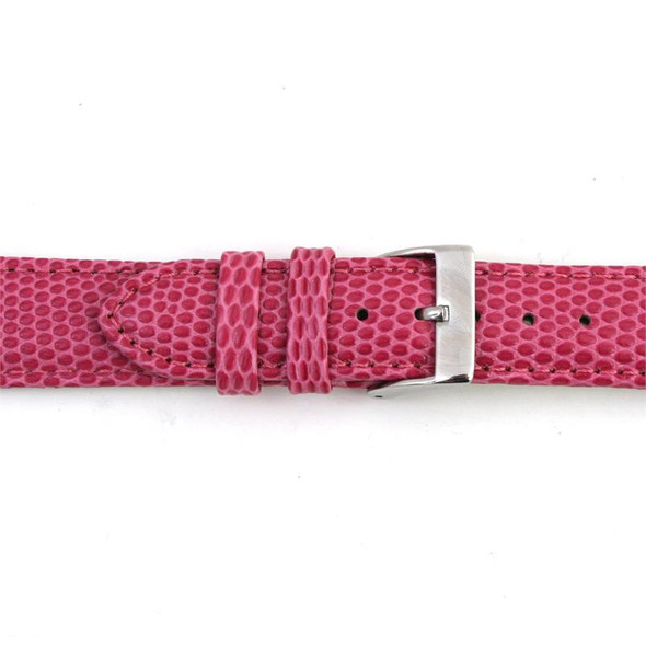 22mm Watch Band Pink Lizard Grain Leather 7 1/2 Inch Length