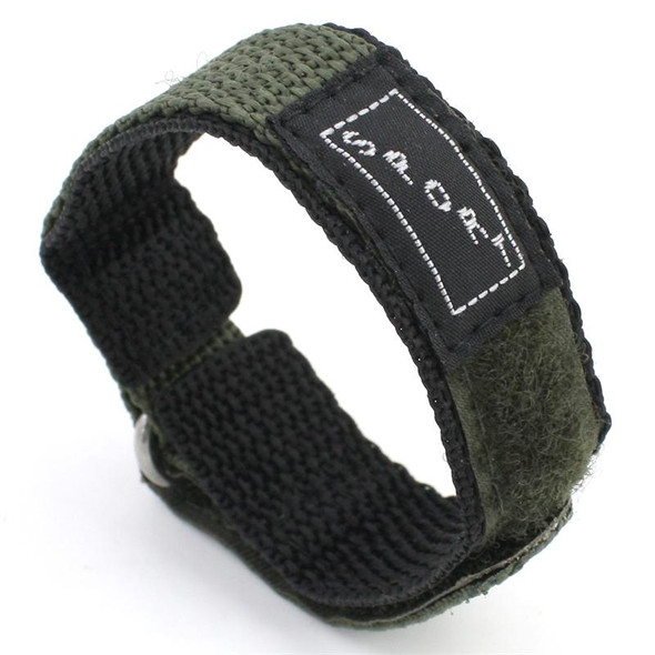 16mm Green Nylon Watch Strap Velcro® Style Sport Band 8 1/2 Inch Length