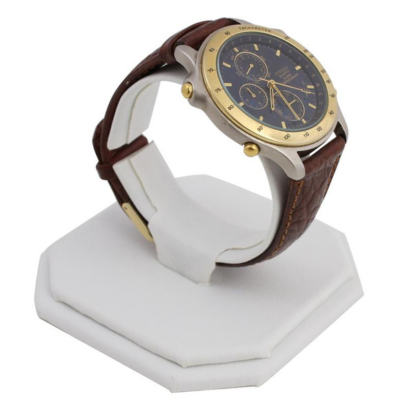 Watch Stand in White Leatherette Material - Use to Display Watch