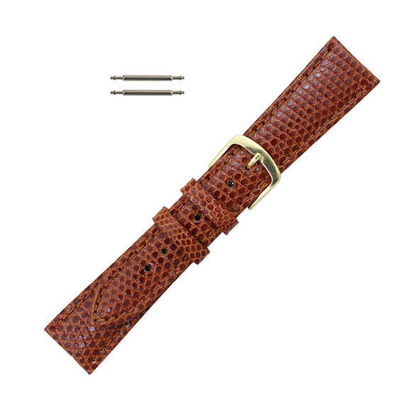 Hadley Roma Genuine Java Tan 19mm Lizard Watch Band 7 7/16 Inch Length