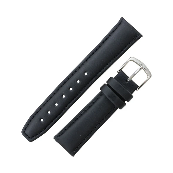 Hadley Roma Black 20mm Oil Tanned Leather Watch Band 6 9/16 Inch Length
