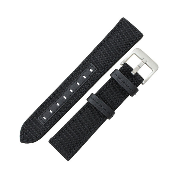 Hadley Roma Anti-Ballistic Material Watch Strap 24mm Black 7 3/4 Inch Length