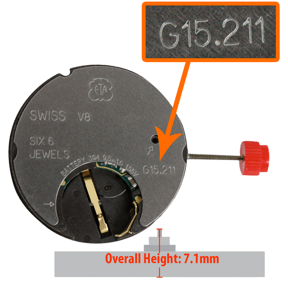 Swiss-made ETA G15.211 quartz movements are built to last