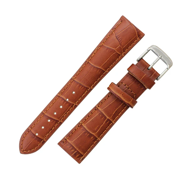 20mm Hadley Roma Tan Leather Watch Band Alligator Grain 8 5/8 Inch Length