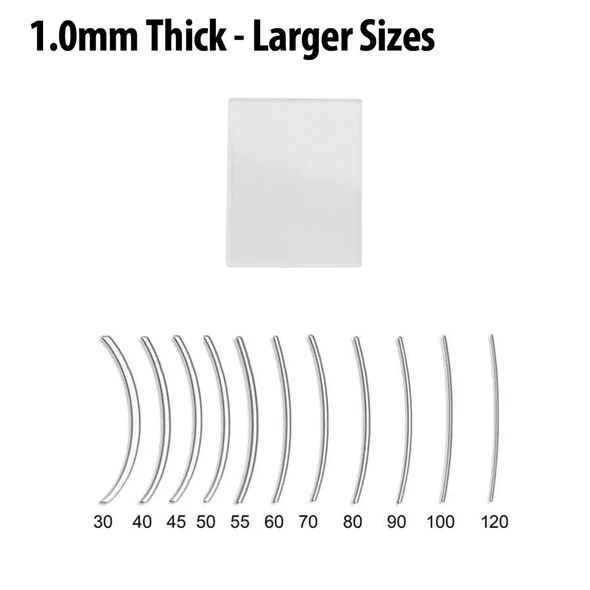 Watch Mineral Glass Crystals Curved Rectangular 1.0mm Thickness Larger Sizes for Cutting