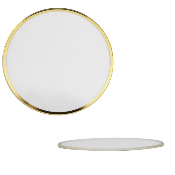 Watch Crystal Flat Round Mineral Glass Crystal 1 mm Gold Trim