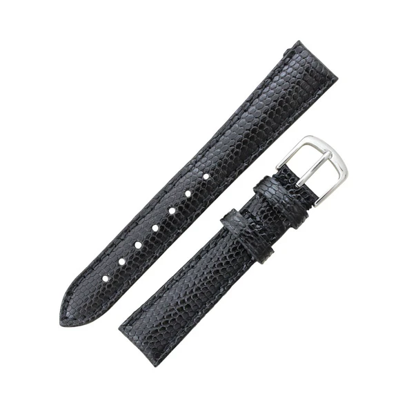 14mm Hadley Roma Genuine Java Lizard Black Watch Band 6 5/8 Inch Length