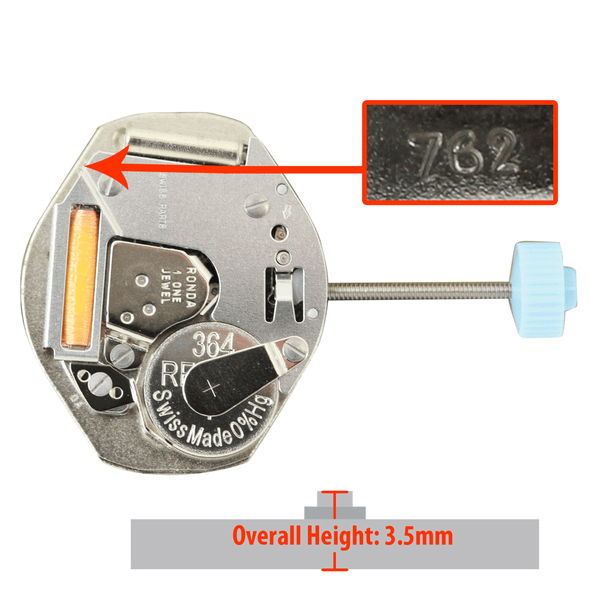 Harley Ronda 2 Hand Quartz Watch Movement HQ762 Overall Height 3.5mm