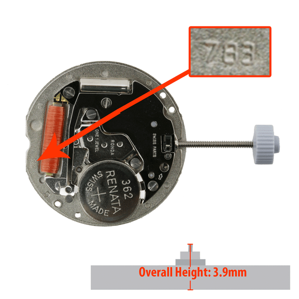 Harley Ronda Watch Movement HQ783 Quartz Movements Overall Height 3.9mm