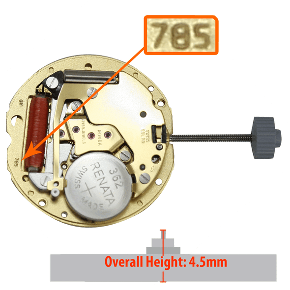 Harley Ronda Watch Movement HQ785.3G High Hour Wheel Quartz Movements