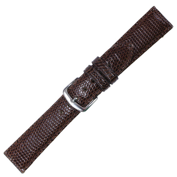 Hadley Roma Genuine Java Lizard Brown Watch Band 18mm