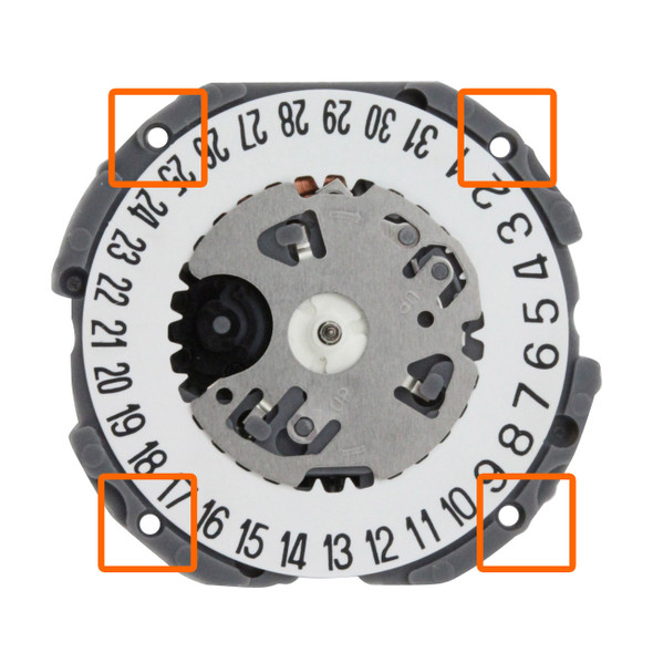 VJ14-6 Quartz Movement Date at 6:00