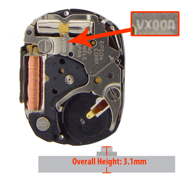 Hattori Japan VX00 quartz watch movements