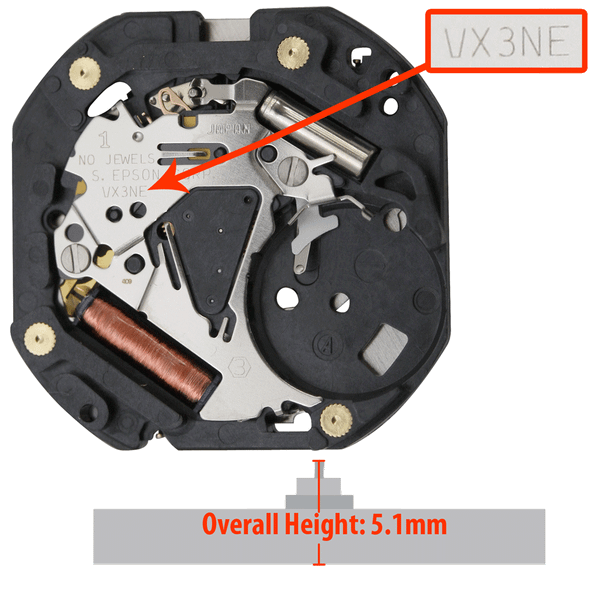 VX3N Hattori Japan Quartz Watch Movement