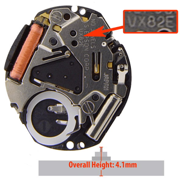 Hattori Japan VX82 quartz watch movements