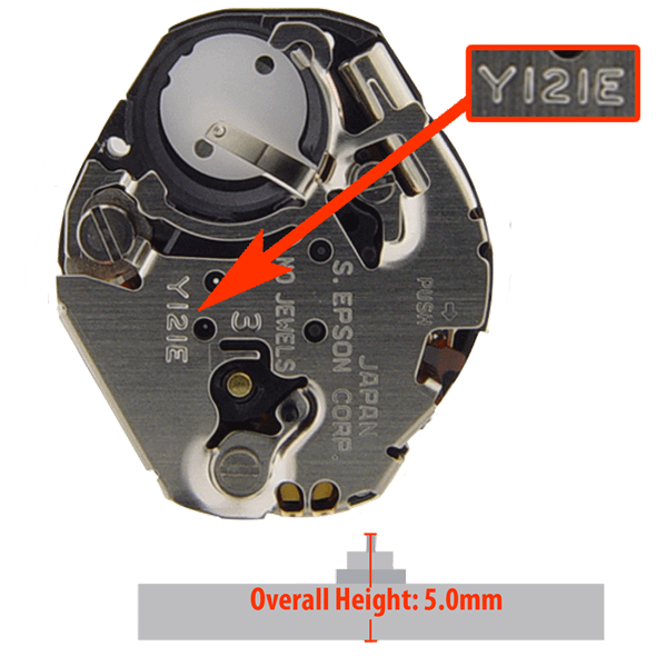 Hattori Japanese Y121HCP quartz movements have a high canon pinion