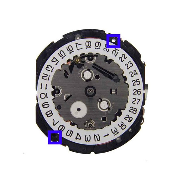 Hattori Japanese YM62 quartz watch movement with date display