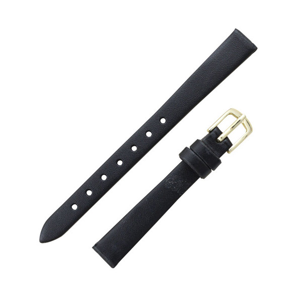Hadley Roma Black 13mm Leather Watch Band 6 1/4 Inch Length