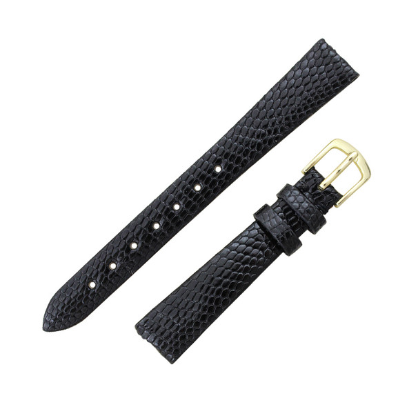 13mm Black Hadley Roma Genuine Java Lizard Watch Strap 6 1/4 Inch Length