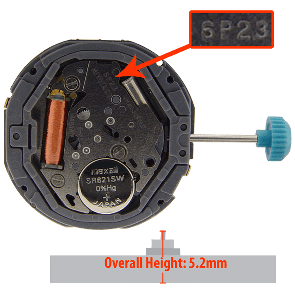 Miyota/Citizen LTD Watch Movement 6P23 Quartz Movements Overall Height 5.2mm