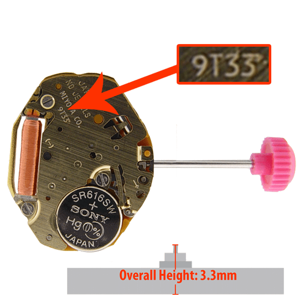 Miyota/Citizen 9T33 quartz watch movements
