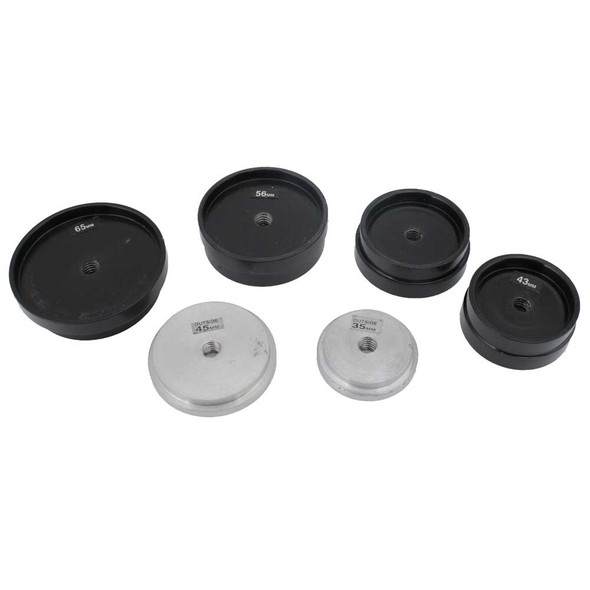 Set of 6 Aluminum Extra Large Dies for Crystal Case Press
