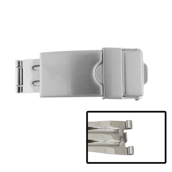 Watch Band Clasp Stainless Steel Tri-Fold Buckle with Security Catch Clasps